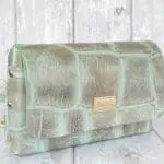 Di'Ja Mint & Silver Giant Crocco Embossed Leather