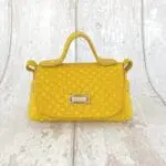 Kach Yellow Diamond Abstract Leather