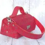 Mira XO Raspberry & Black Abstract Check Leather