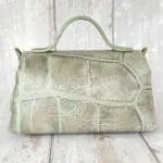 Mira Mint Green Giant Crocco Embossed Leather
