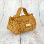 Kach Grey Crackled Print on Yellow Suede