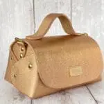 Mira Rose Gold Shimmery Pebble Grain Leather