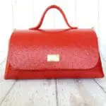 Mila Red Ostrich Print Leather