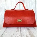 Mila Red Lizard Print Leather