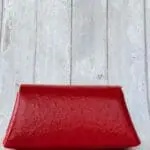 Mona Red Ostrich Print Leather