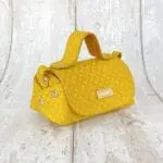 Kach Yellow Diamond Abstract Leather