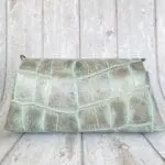 Mona Mint & Grey Giant Crocco Embossed Leather