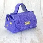 Kach Blue Herringbone Print on Suede