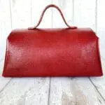 Mila Deep Red Lizard Print Leather