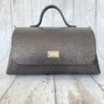 Mila Black & Bronze Pebble Grain Leather