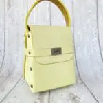 Dupe Pastel Yellow Lizard Print Leather