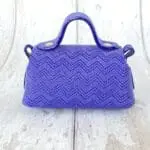 Kach Blue Herringbone Print on Suede