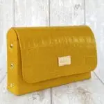 Di'Ja Yellow Crocco Embossed Leather