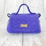 Kach Blue Herringbone Print on Suede