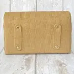 Di'ja Beige Check Embossed Leather Gold Beige
