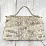 Mira Grey And Cream Lizard Print Leather