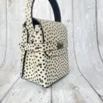 Dupe Black And White Polka-Dots Print Leather