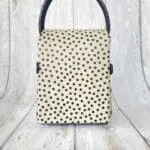 Dupe Black And White Polka-Dots Print Leather