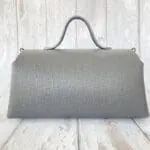 Mila Dark Grey Check Embossed Leather