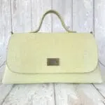 Mila Pastel Yellow Lizard Print Leather