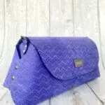 Mona Blue Herringbone Print On Suede