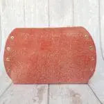 Mags Coral & Gold Lizard Print Leather