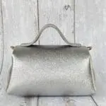 Mira Silver Crumpled Leather