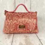 Mira XO Pink & Gold Python Print Leather
