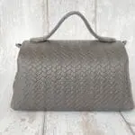 Mira Dark Grey Giant Woven Embossed Leather