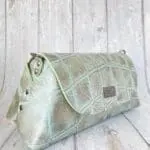Mona Mint & Grey Giant Crocco Embossed Leather