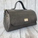 Mila Black & Bronze Pebble Grain Leather