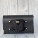 Jare Black Embossed Haircell Leather And Black & Gold Sponge Print