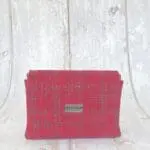 Mimz Raspberry, Black Abstract Check Leather