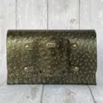 Jare Gold And Black Ostrich Print Leather