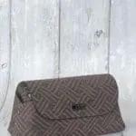 Maya Brown Herringbone Stitch Print