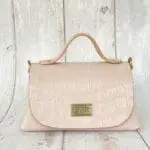 Mira Pink Crocco Embossed Leather