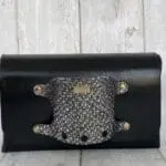 Jare Black Epi-Lite Print Leather & Silver Abstract Glove