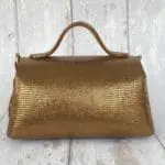 Mira Bronze & Brown Tejus Lizard Print Leather
