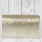 Jare Gold Snake Print Leather