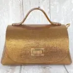 Mira Bronze & Brown Tejus Lizard Print Leather