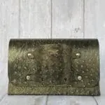 Jare Gold And Black Ostrich Print Leather