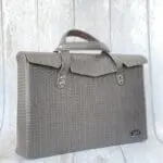 Ally Light Grey Giant Woven Embossed Leather