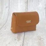 Mimz Camel Pebble Grain Leather Print