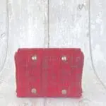 Mimz Raspberry, Black Abstract Check Leather