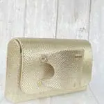 Jare Gold Snake Print Leather
