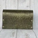 Jare Gold And Black Ostrich Print Leather