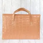 Ally Salmon Pink Crocco Embossed Leather