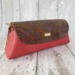 Maya 2.0 Lilac & Pink Abstract Print And Pink Pebble Grain Leather