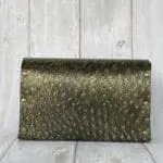 Jare Gold And Black Ostrich Print Leather