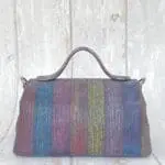 Mira Multicolour Rainbow Stripe Print On Suede